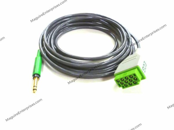 Connects Spacelabs Healthcare monitor output to GE Healthcare monitors or specific model ultrasound input.