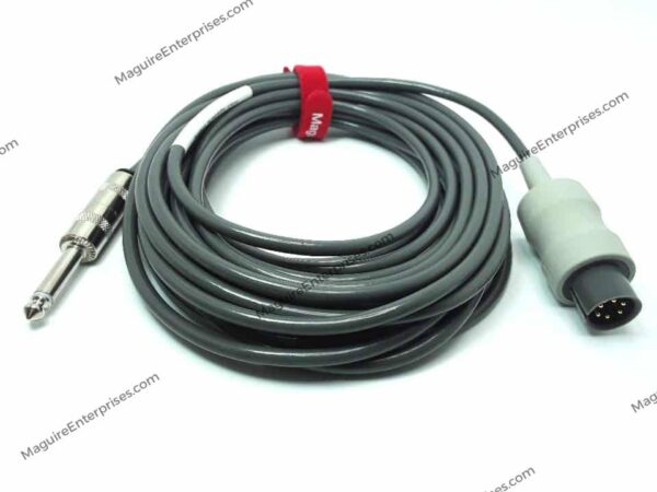 Connects Philips Healthcare monitor or 1/4" phone plug output to Boston Scientific pacer programmer input.